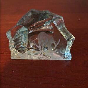Vickie Lindstrand Deer Art Glass Ice Block